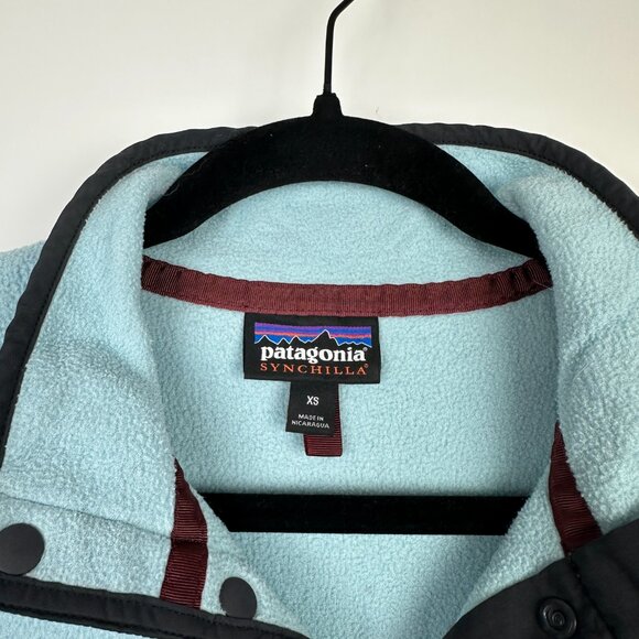 Patagonia Women's Lightweight Synchilla Fleece Snap-T Pullover XS Blue Brown - Picture 5 of 8